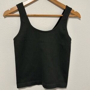 Stretchy dark green tank top
